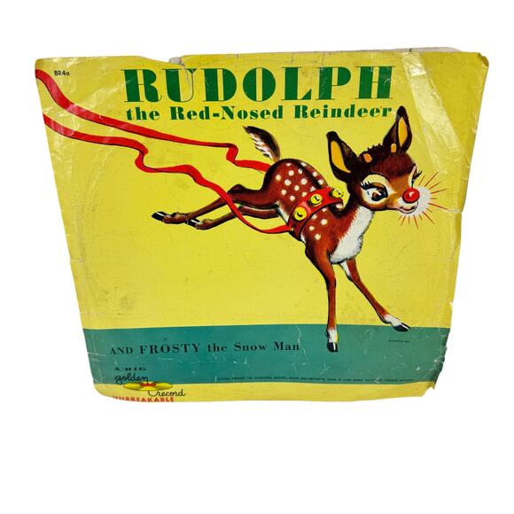 Vintage A Big Golden Record 1950s Rudolph & Frosty The Snowman Record - Picture 1 of 4